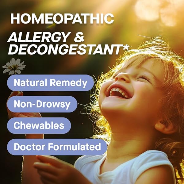 GENEXA KIDS ALLERGY CARE | DRUG FREE, NON-DROWSY CHILDREN’S ALLERGY & DECONGESTANT REMEDY | VEGAN & NON-GMO | HOMEOPATHIC RELIEF MADE CLEAN | ORGANIC ACAI BERRY FLAVOR | 60 CHEWABLE TABLETS AGES 3-11
