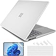 Batianda Premium Protective Case for 15 inch Microsoft Surface Laptop 5 4 3 with Metal Palm Rest - Slim Design with Superior Impact Resistance & Keyboard Cover & Screen Protector, Matte Transparent