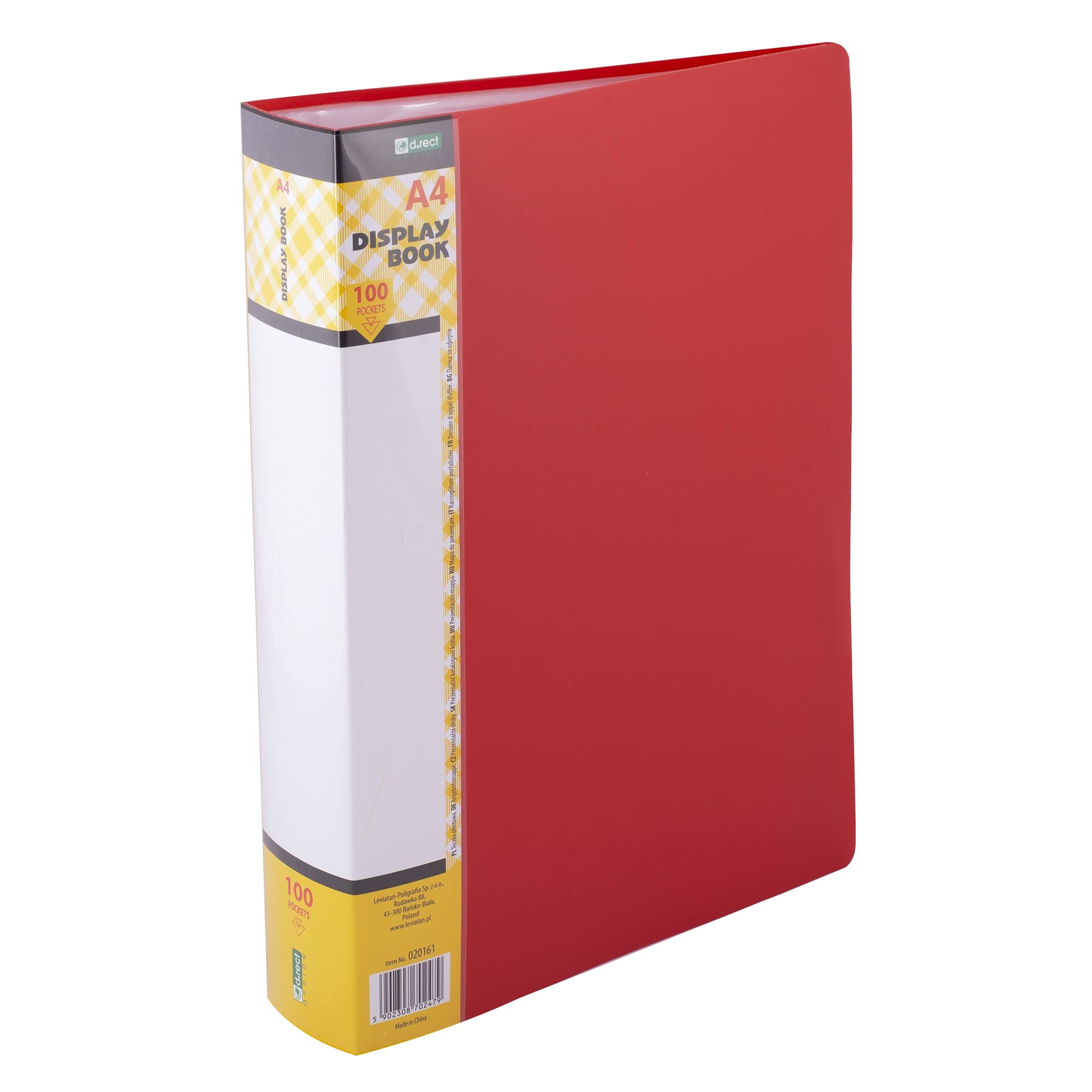 D.RECT Display Book PP A4 100 Pockets Display Folder Solid Presentation Folder Offer Folder Red
