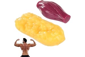 Anjetan 2 Pcs Human Muscle & Fat Anatomy Model Set, 1 lb Fat & 1 lb Muscle Replica, Realistic Anatomy Replica for Education, Fitness Motivation, Nutrition Analysis