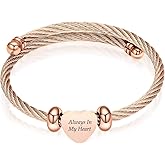 zeqingjw Heart Cremation Bracelet for Ashes Stainless Steel Urn Bangle Bracelet Memorial Keepsake Ash Jewelry for Women Men