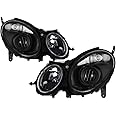 Carpart4u - Headlights for Mercedes Benz E-Class 03-06 W211 - OEM Style - Black/Clear Lens
