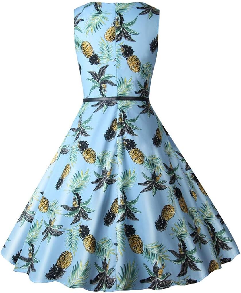 printed high waist and large swing evening dress