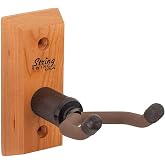 String Swing Ukulele Wall Mount Stand for Mandolin Uke Concert Pineapple Soprano Tenor and Baritone Compatible Case Alternative Kit for Home or Studio &ndash; Cherry Hardwood