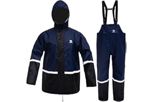 RainRider Rain Suits for Men Women Waterproof Hi-Vis Rain Gear Durable Oxford Rain Jacket Coat with Pants