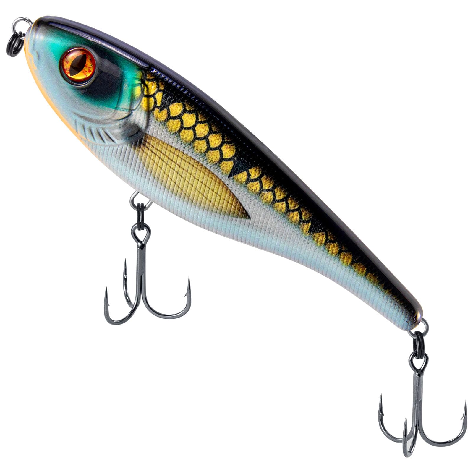 Dr.Fish Pike Fishing Lure Jerkbait Wobbler 155mm/76g Lure for Pike Predator Fish Glide Bait Loud Rattle Wobbler Freshwater Saltwater Color: Scales