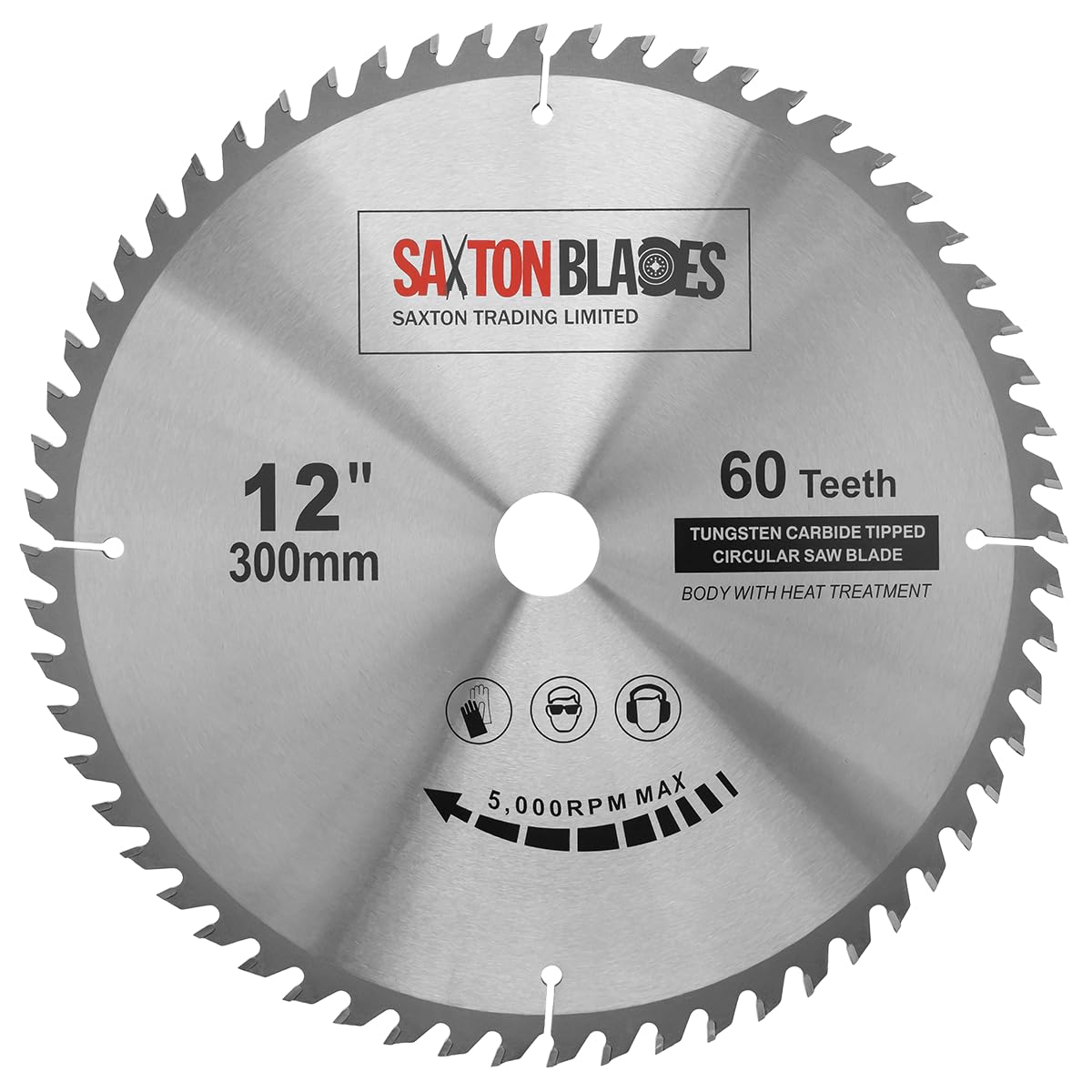 Saxton TCT Circular Wood Saw Blade 300mm x 30mm x 60T for Bosch, Makita etc Fits 305mm Saws