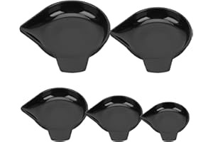 TEHAUX 5pcs Small Kitchen Scale, Plastic Pans Mini Scale Trays Weighing Cups Electronic Scale Trays for Home Black