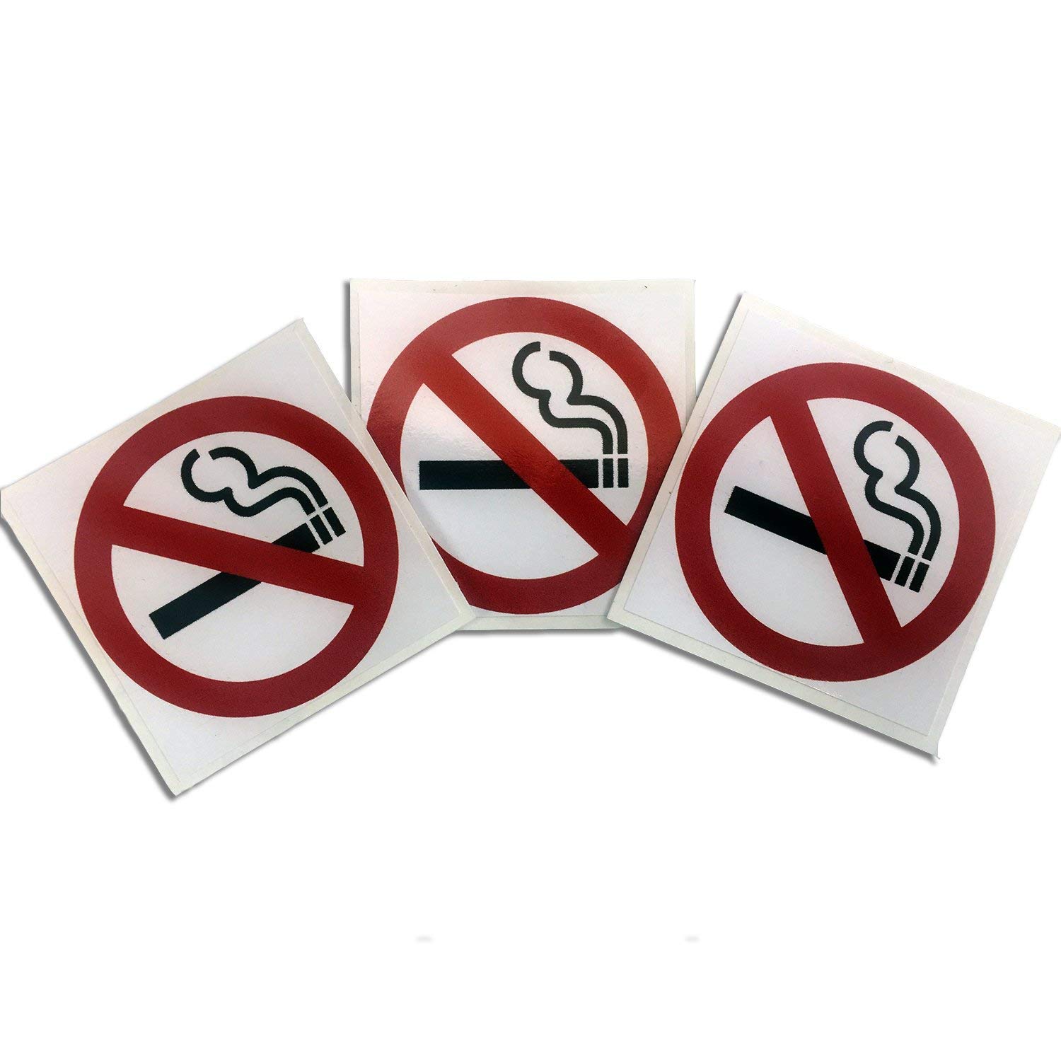 No Smoking Warning Signs Stickers/Decals/Vinyls Sticky Back (pack of three)