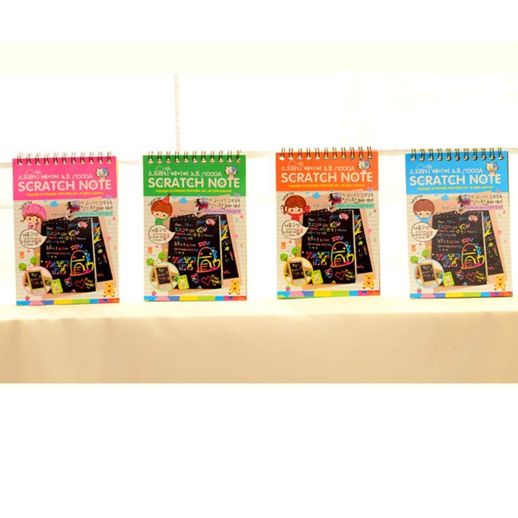 piokikio 10pcs Portable DIY Children Education Painting Book Loose Leaf Scratch Picture Book Drawing