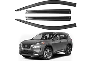 CHYKORLA Window Rain Guards Fit for 2021-2025 Nissan Rogue S, SV, SL, Platinum, 4-Piece Acrylic Set with 3M Tape 2.5mm Thick Highway Wind Noise Reduction Exterior Car Accessories 2022 2023 2024