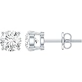 Brilliant Cut Moissanite Stud Earrings in Silver, D-VS1 Quality (0.5–4 Carat Options) – Perfect for Gifting