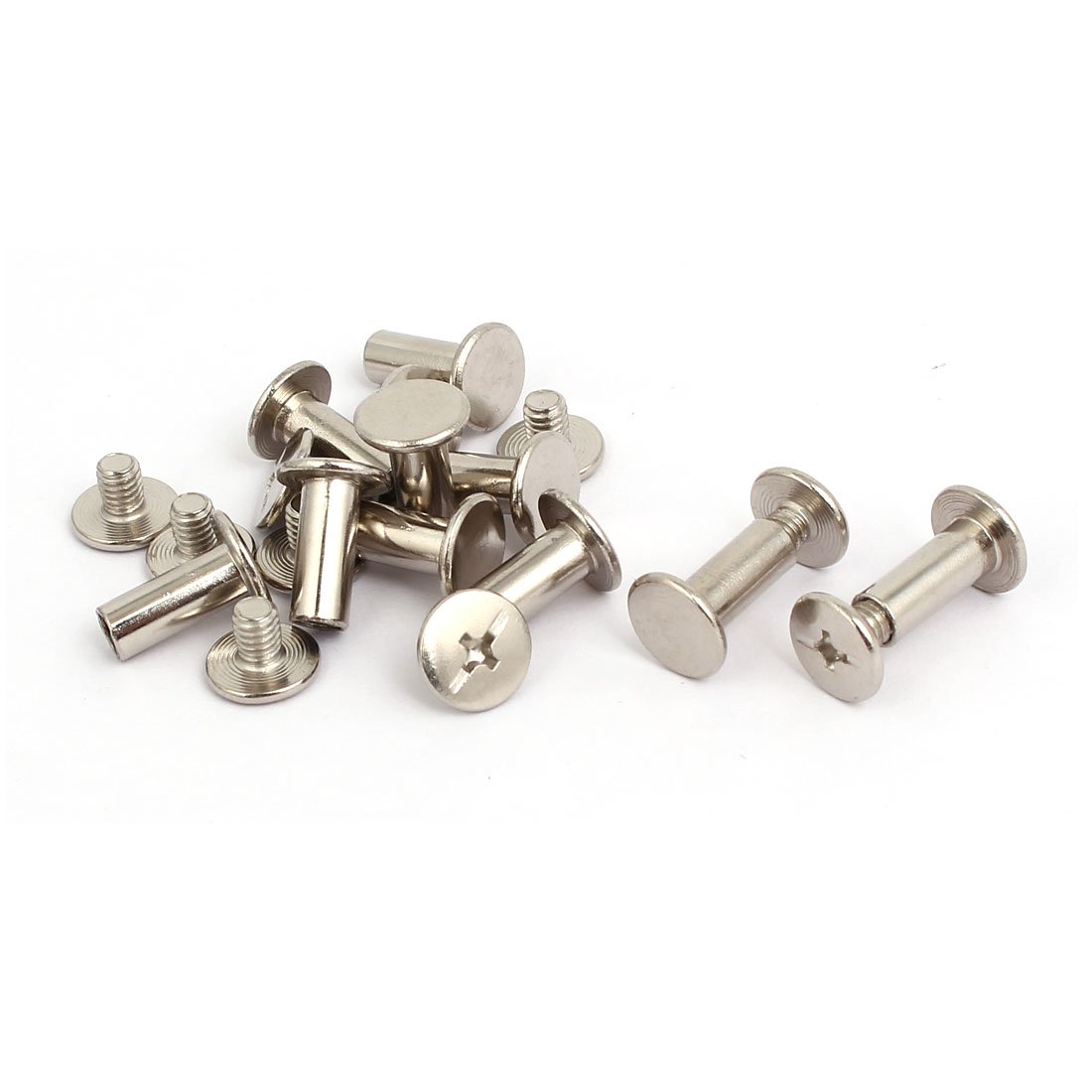 Sourcingmap 10pcs 5mmx12mm Binding Chicago Screw Post Silver Tone for Photo Albums Scrapbook