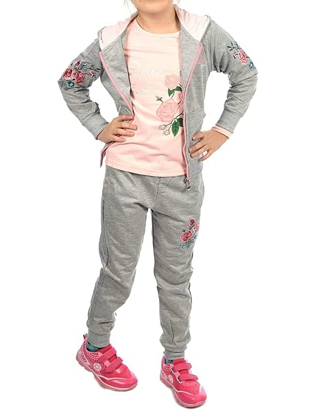 Mädchen Sportanzug Pullover Hose Shirt (3 TLG. Set) 30016
