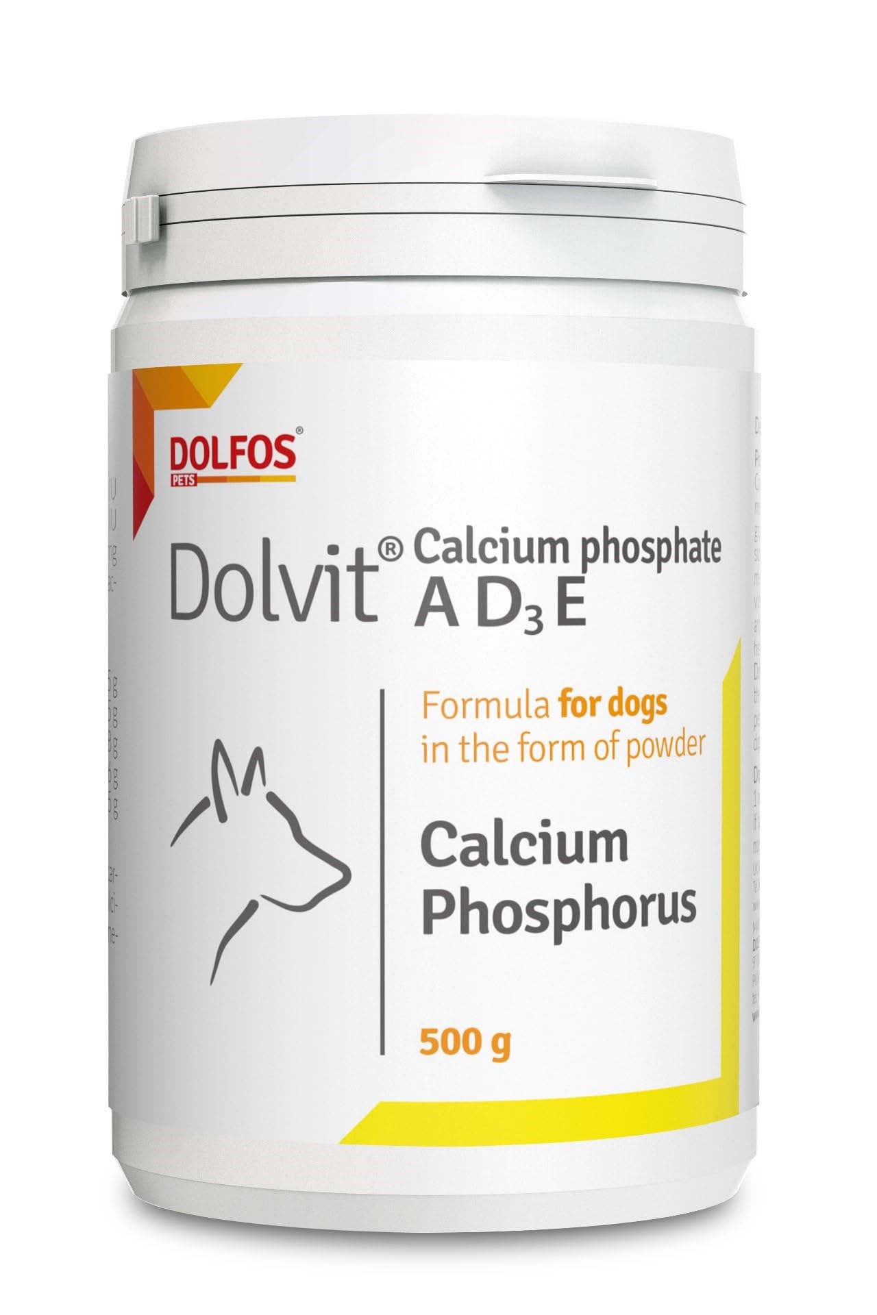 Dolvit Calcium Phosphate A D3 E 500g for Puppy Adult Pregnant Nursing Dogs
