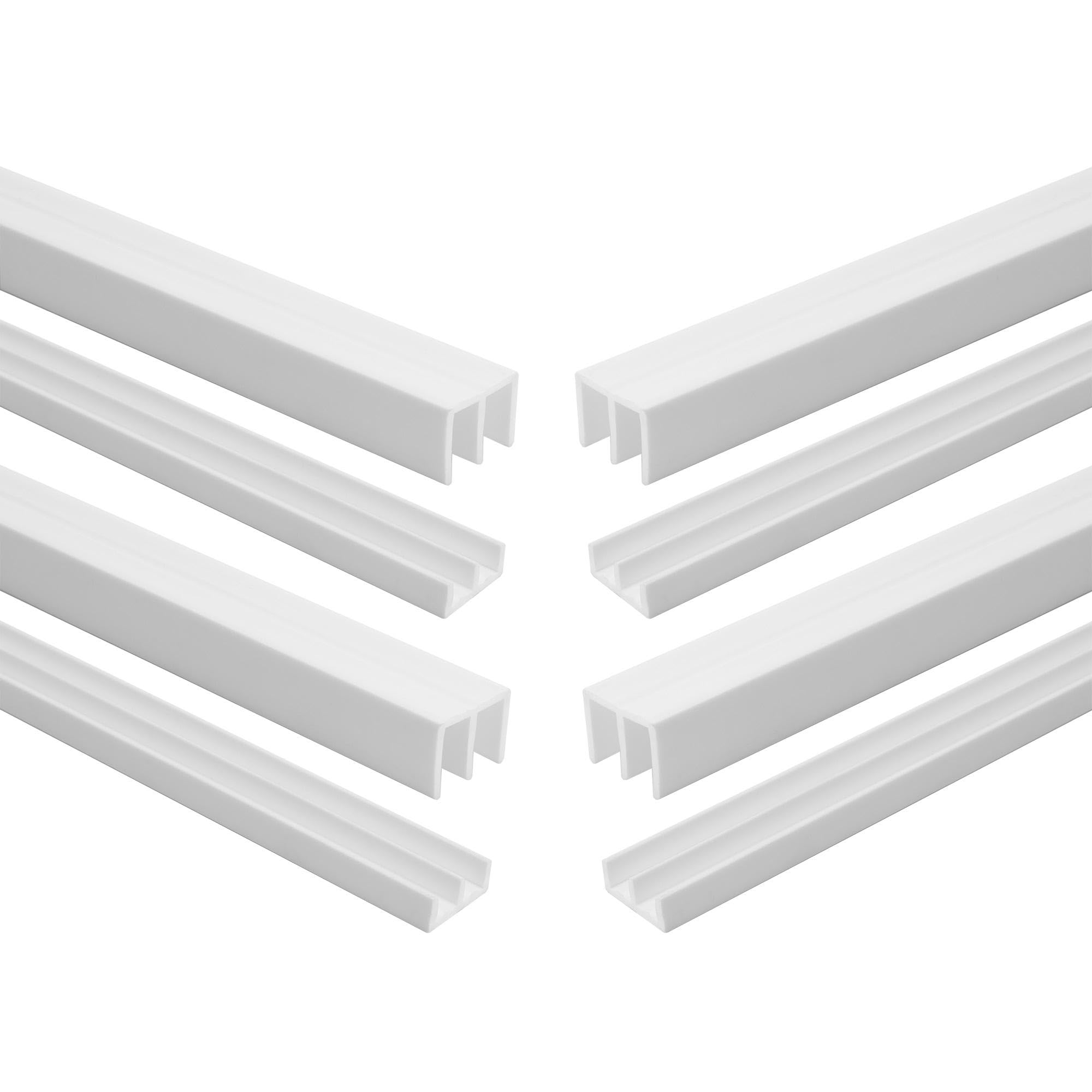 Photo 1 of 1/4" Panel Sliding Door Track - 36" White Plastic Upper & Lower Set, USA Made, Pack of 4 - Outwater