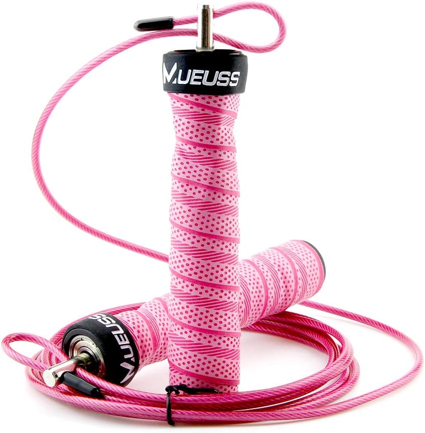 MUEUSS Jump Rope, Fast Unbreakable Jumping Ropes with Carrying Pouch, Great for Crossfit Training, Boxing, and MMA Workouts