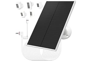 LIFEMOI 6W/5V Solar Panel Charger with Two connectors DC3.5 * 1.35 and USB-C, 9.8Ft Charging Cable, IP65, Compatible with Ring Spotlight Cam Plus/Pro, Stick Up Cam Battery 2nd/3rd Generation (6W Power)
