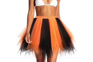 Jewemia Adult Women Tutu Skirt Layered Tulle Skirt Classic Elastic Tutu Skirt Ballet for Women and Girls Festival Cosplay