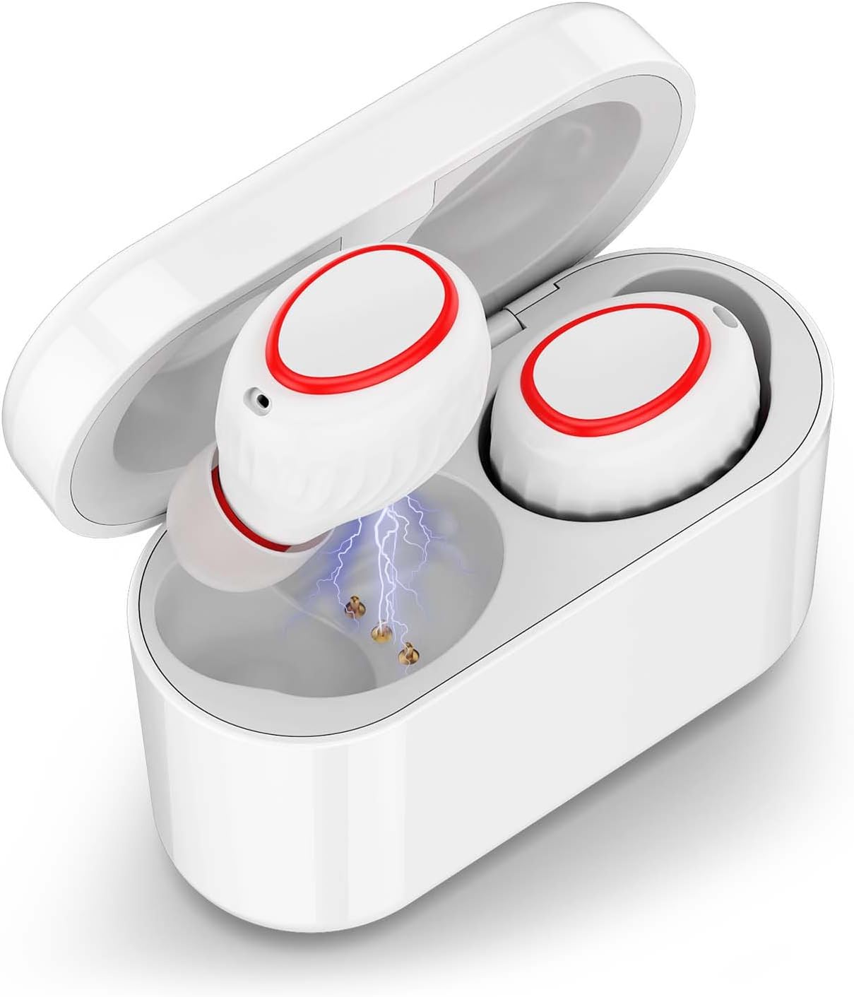 Wireless Earbuds, Soundmoov Mini True Bluetooth Earbuds Sweatproof Wireless Headphones with Mic and Charging Case Compatible with iPhone Samsung iPad and Most Android Phones(White)