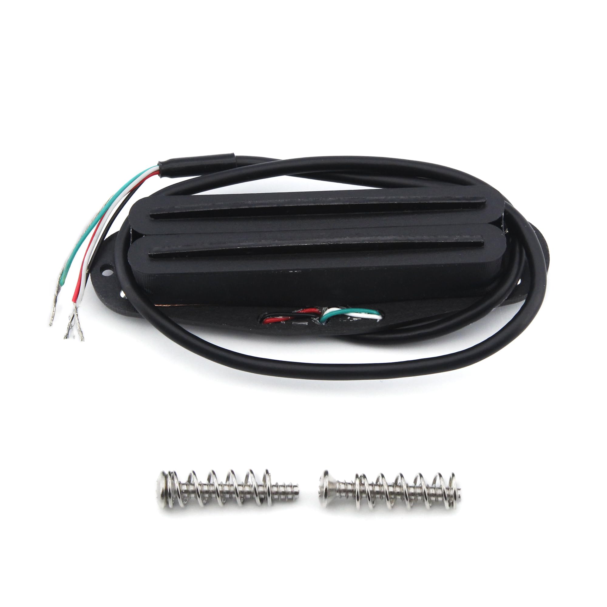 FLEOR Alnico 5 Hot Rail Humbucker Single-Coil-Sized Pickup 13-14K Humbucker Full Black Fit ST SQ TL Guitar