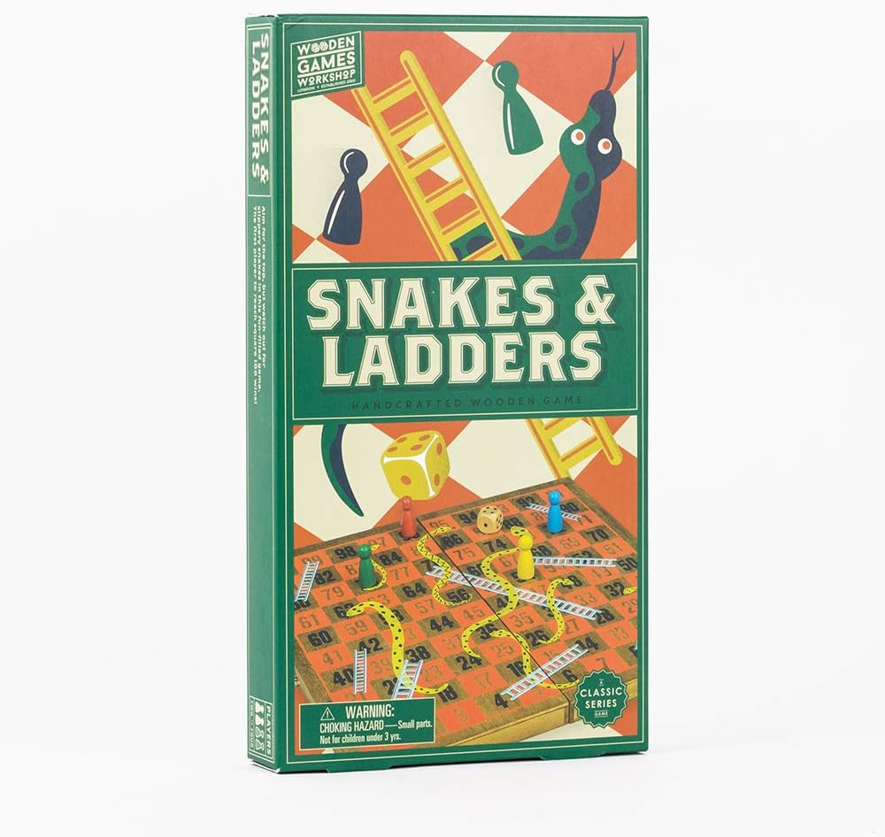 Professor PUZZLE Snakes and Ladders Wooden Games Workshop, Bruin, 15 x 3.5 x 28.7 cm - Image 3