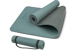 PAIDU Yoga Mat Non Slip Anti-tear,extra thick-2/5 inch（10MM）High Resiliency Professional POE Yoga Mats for Women Men Kids,72"x24"inch,Workout, Yoga, Pilates and Floor Exercise, with Carrier Strap