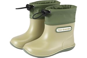 NQTOER Toddler Kids Rain Boots for Boys Girls Easy-on Lightweight Waterproof Rainboots Baby