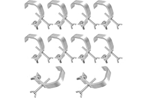 KOHAND 10 Pack Stage Light Clamp Hook, Aluminum Alloy Truss C-Clamp, Heavy Duty Stage Lights Truss Clamp for DJ Lighting Par Lights Spot Lights, Fit for 1.18-2 Inch OD Tube/Pipe, Silver