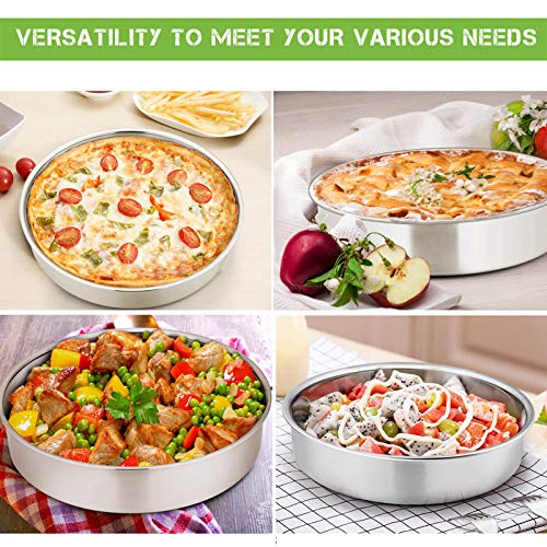 9½ Inch Cake Pan Set of 2, Efar Stainless Steel Round Cake Baking Pans