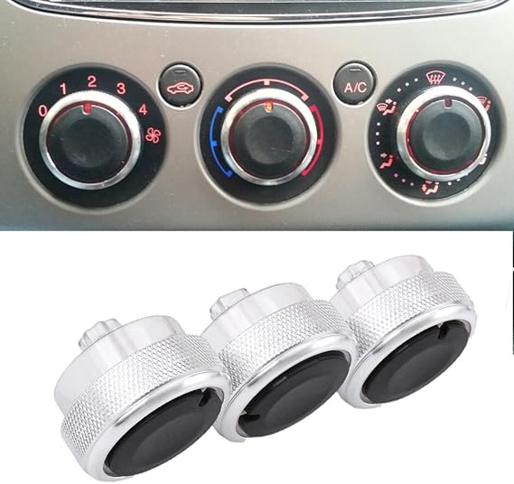 3Pz Manopola Interruttore Di Controllo Del Calore, Auto Aria Condizionata Manopola Pulsante, Auto Ac Interruttore Di Controllo Della Ventola per Peugeot 206 206 207