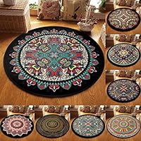 Etuoji Non-Slip Machine Washable Round Rug Living Room Bedroom Soft Carpet Floor Mat Doormats