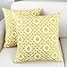 Slow Cow Embroidery Decor Throw Pillow Cover Yellow Decorative Cushion Cover 18x18 Inches