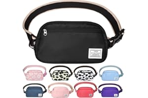 DMLuna Small Crossbody Bags for Women Trendy, Lightweight Fanny Pack for Women & Men, Mini Belt Bag, Waist Bag with Adjustable Strap for Running Workout Traveling, Black