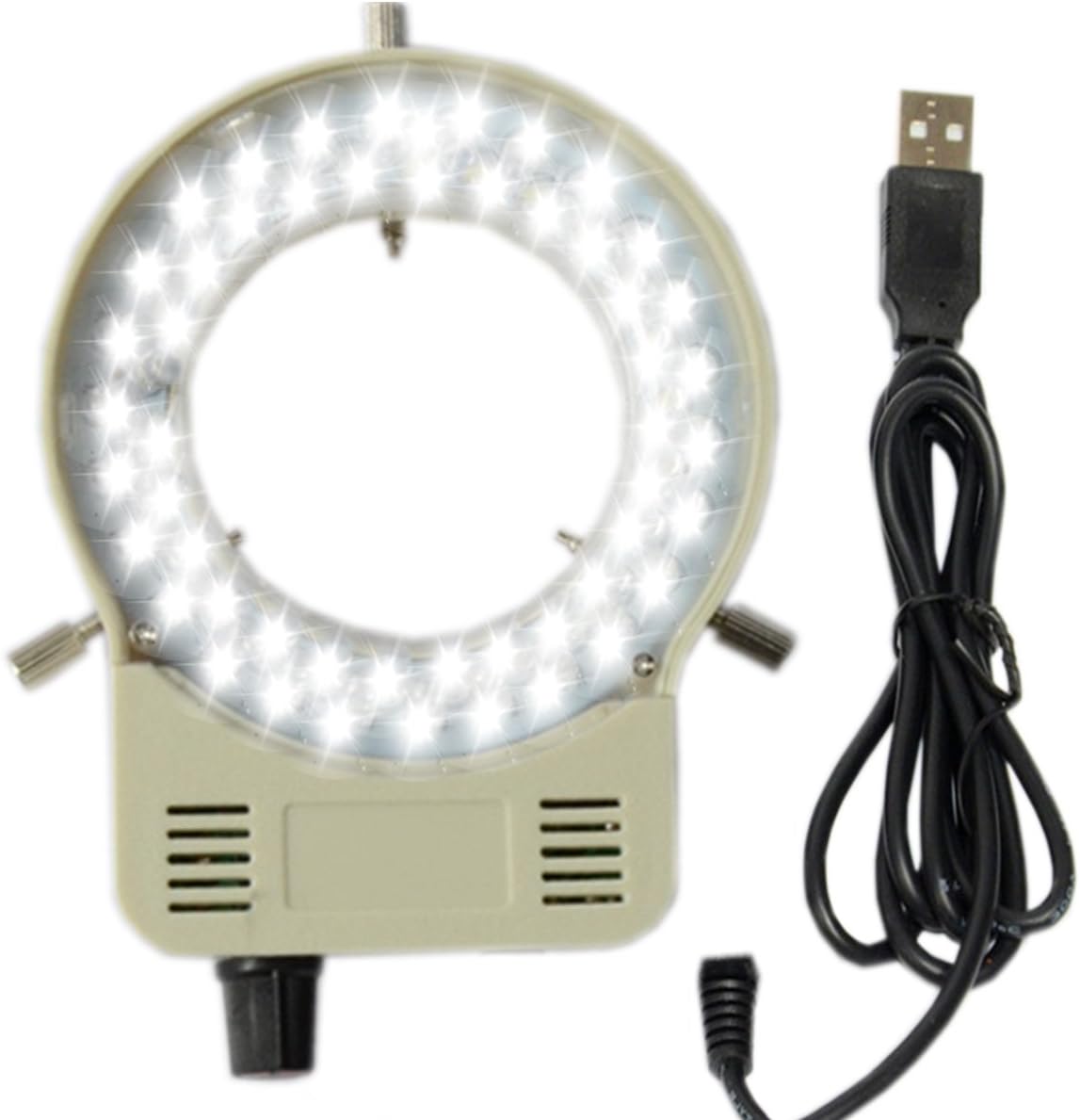 52 LED Microscope Ring Light Ring Light LED Ring Light Illuminator with Dimmer for Stereo Microscope White