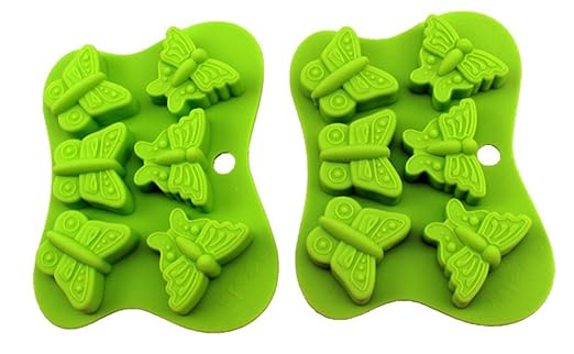 Fondant Moldes, 6 mariposas flores y mariposas de silicona para ...