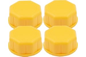 Seppicsa 4 PCS Gas Can Cap, Replacement Lid for Gasoline Storage Containers, Fuel Tanks, Water Jugs - Durable, Coarse Thread Design, Ideal for Portable Gas Cans and Metal Gas Tanks Yellow