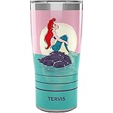 Tervis Traveler Disney The Little Mermaid Thoughtful Ariel Triple Walled Insulated Tumbler Travel Cup Keeps Drinks Cold & Hot, 20oz, Stainless Steel