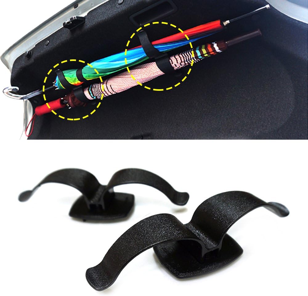 Car Universal Trunk Cargo Dual Umbrella Holder Hanger 2Pcs For Porsche-Cayman