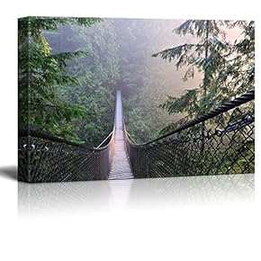 Canvas Prints Wall Art - Lynn Canyon Park & Suspension Bridge in Lynn Valley - 12" x 18"