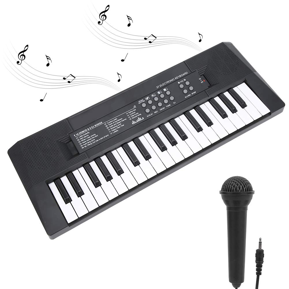 Kids Musical Electronic Keyboard, 37 Keys Mini Piano with Microphone and Recording Function, Educational Instrument for Boys and Girls