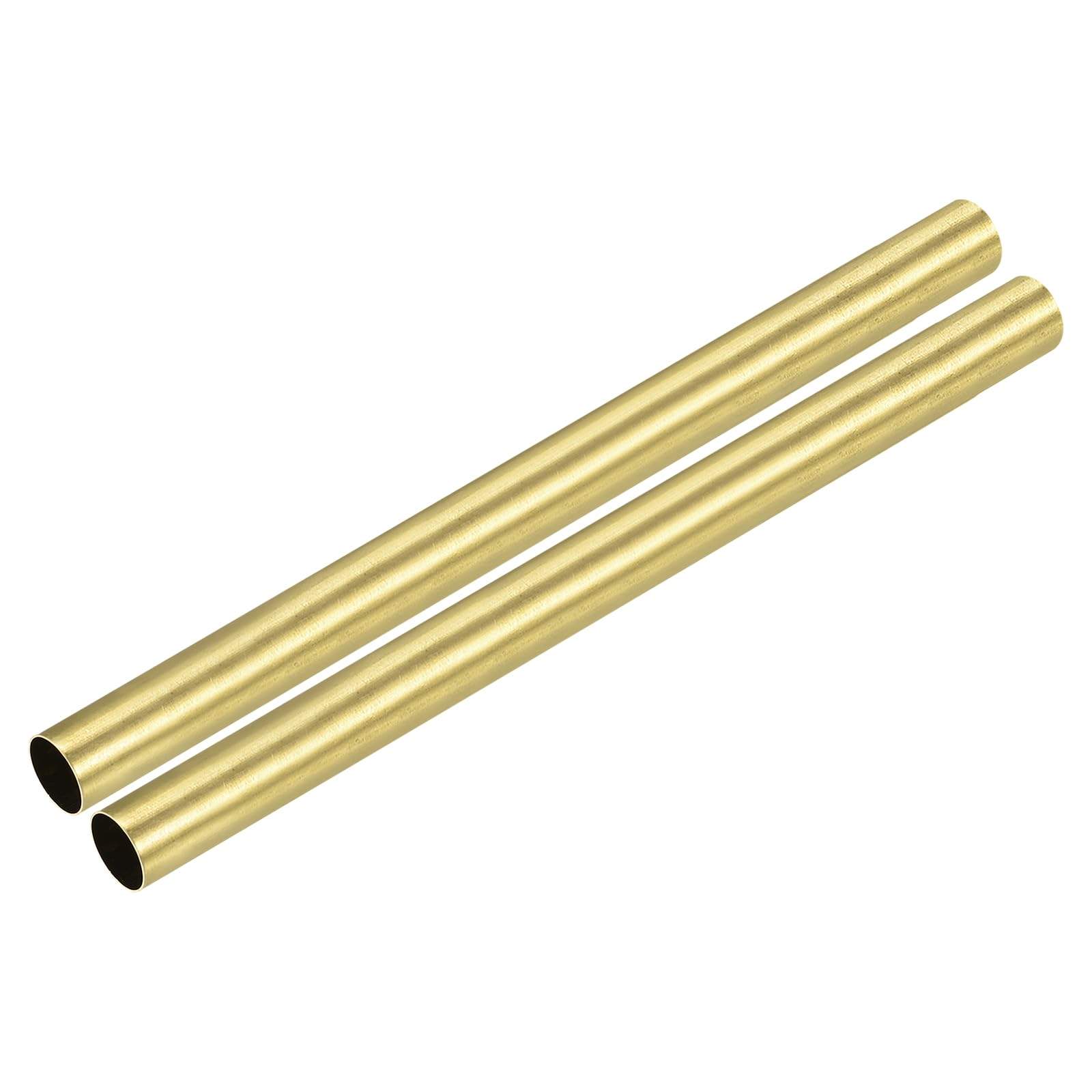 METALLIXITY Brass Tube(16mm OD x 0.5mm Wall T x 200mm L) 2Pcs, Straight Tubing - for Home Furnishing, Machinery, DIY Handicrafts