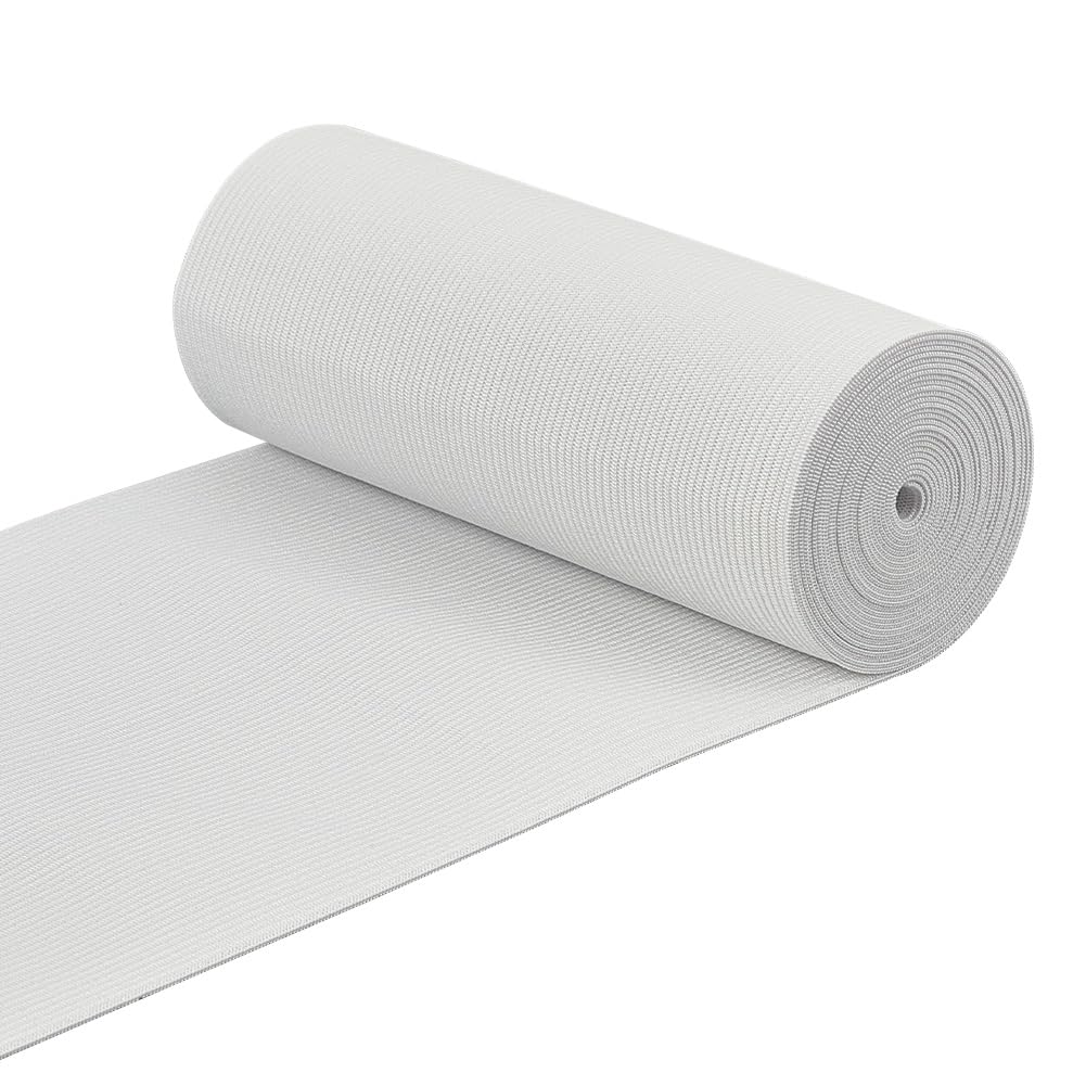 BENECREAT 3.3 Yard/3m 150mm Wide Flat Elastic Band White Heavy Stretch Knit for Garment Sewing Project