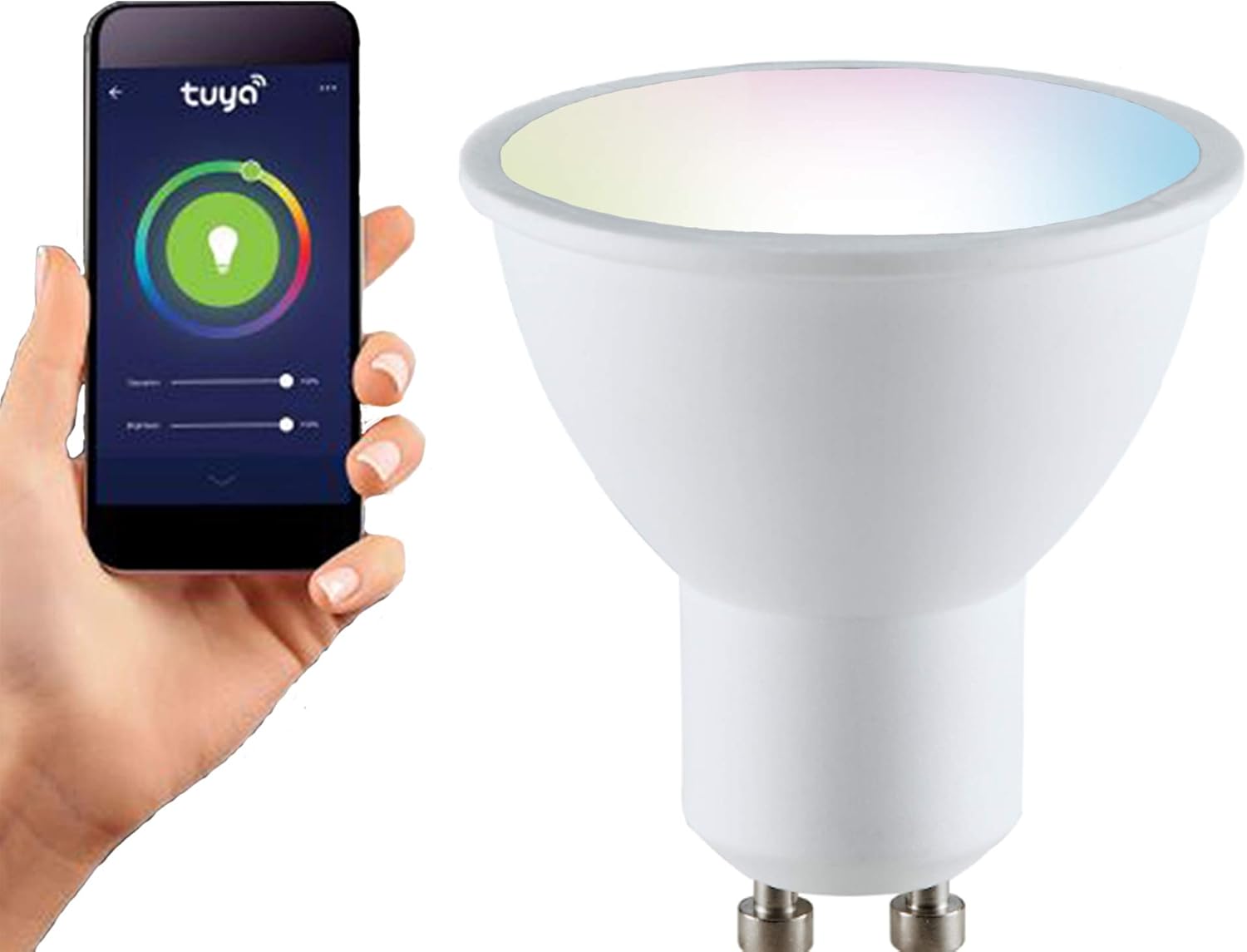 HARPER LIVING Smart LED Bulb, Smart Wi-Fi Spotlight LED Light Bulb,400Lm GU10 5.5W Dimmable Wi-Fi RGB CCT Colour