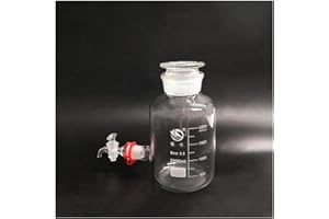 Laboratory Flask Laboratory Aspirator Bottle 2500ml,Wide Mouth,Clear with tick Marks,with Ground-in Glass Stopper and Stopcoc