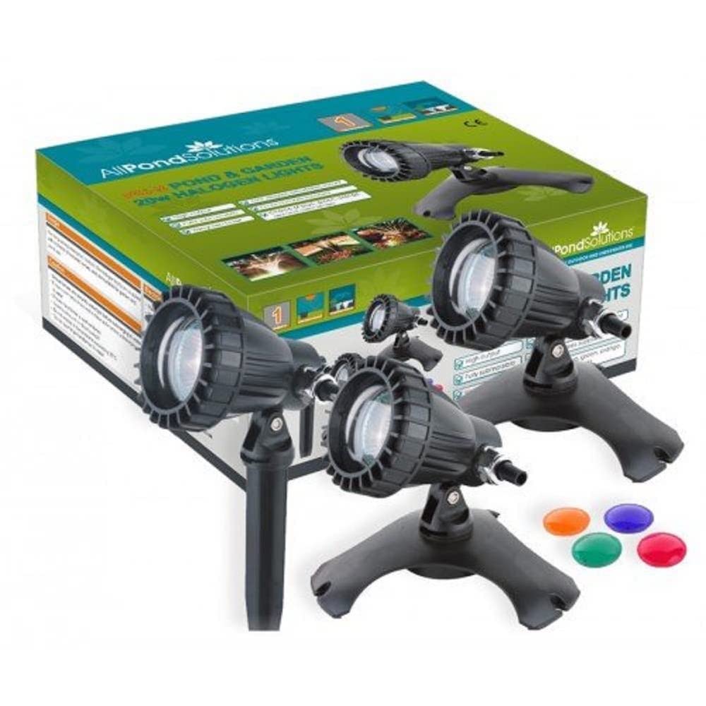 All Pond Solutions Underwater Pond and Garden Lights with Colour Lenses, Set of 3