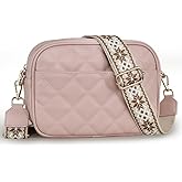 Prite Quilted Crossbody Purse for Women, Vegan Leather Bag with Shoulder Strap, Small Purse with Card Slots