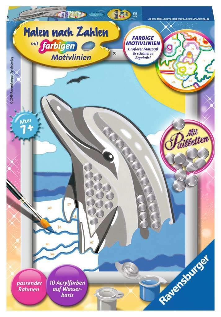 Ravensburger Malen nach Zahlen 28472 Dolphin for Children from 7 Years