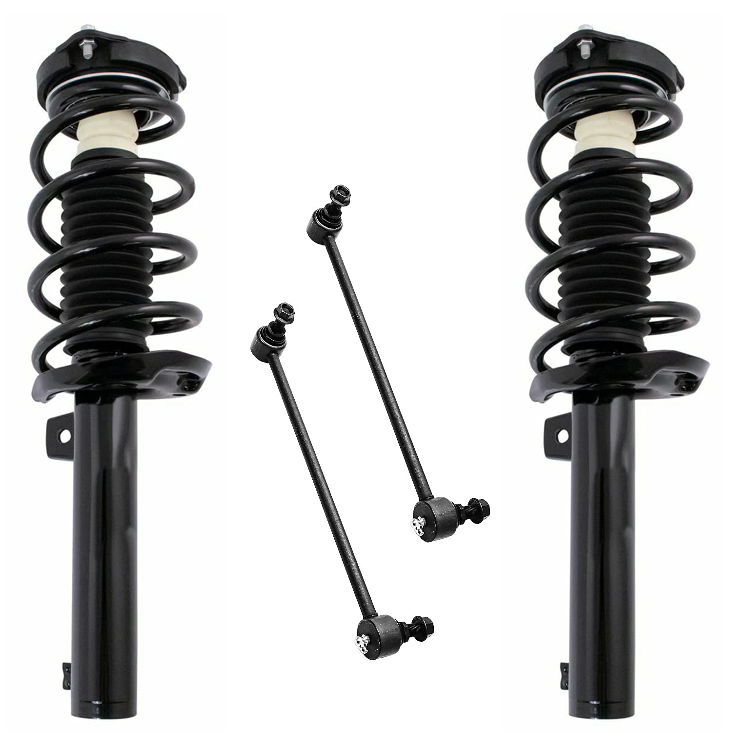 Photo 1 of * SIMILAR * Detroit Axle - Front Struts Sway Bars for VW Golf Jetta CC Beetle Passat Audi A3 Quattro Complete 2 Struts with Coil Spring 2 Front Sway Bars Replacement Suspension Kit