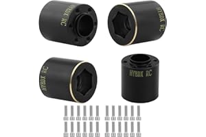 HYBDX Rc Brass Weights Wheel Hex Hub Widen Adapter for 1/10 RC Crawler 1.9 2.2Inch Wheels Rim Axial SCX10 TRX4 Counterweight(Black, 22mm*4)